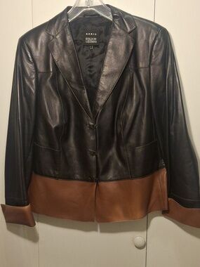 Akris x Bergdorf Goodman Brown Leather Jacket
